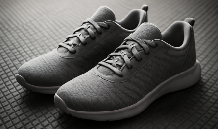 chaussures sport posées sur tapis d'entraînement