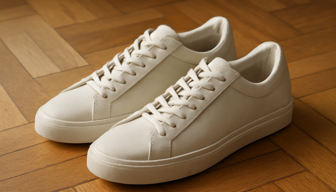 paire de baskets posée sur parquet