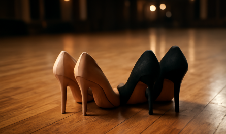 paires de talons posées près d'une piste de danse