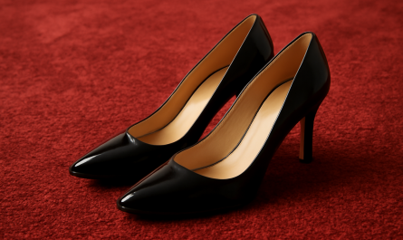 une paire d'escarpins sur tapis de soirée