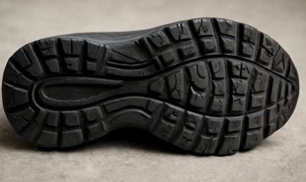semelle de chaussure sportive montrant relief adhérent