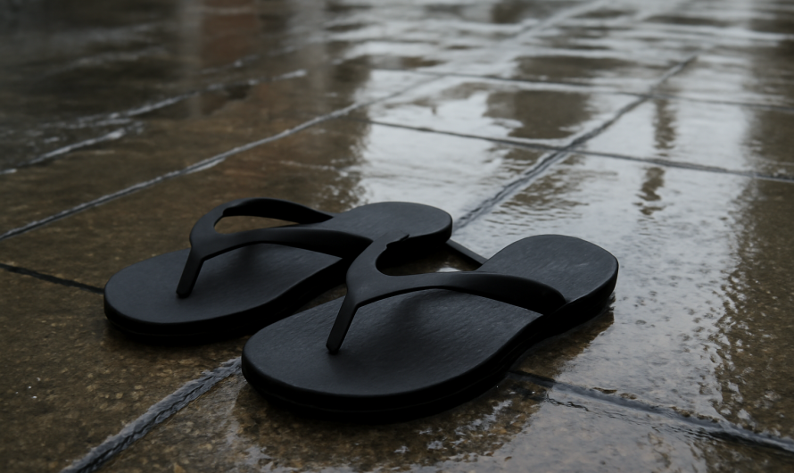 Quelle semelle choisir pour des tongs stables sur sol mouillé ?