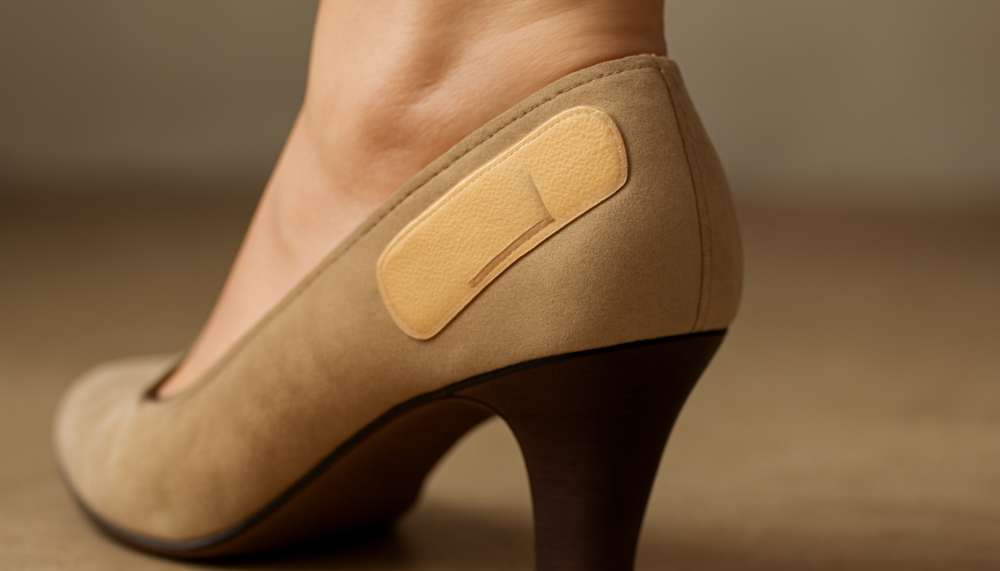pansement sur talon d'une chaussure féminine