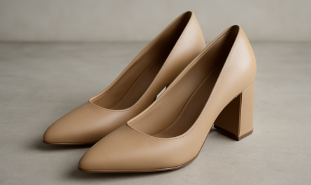 paire d'escarpins à talon carré posée