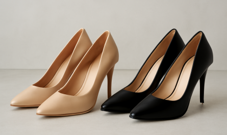 deux paires de talons de hauteurs différentes posées