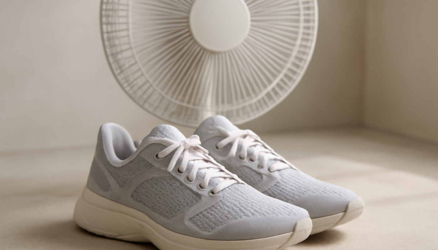 baskets aérées posées près d'un ventilateur