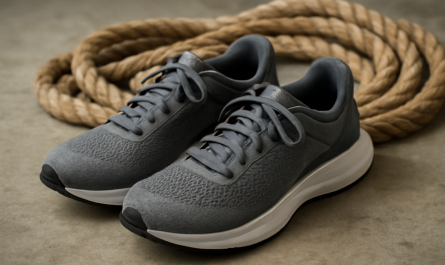 paire de chaussures de sport près d'une corde