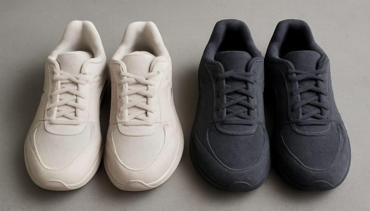 deux paires de chaussures sport côte à côte