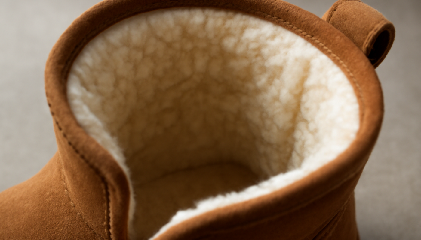 interieur de bottine montrant doublure douce