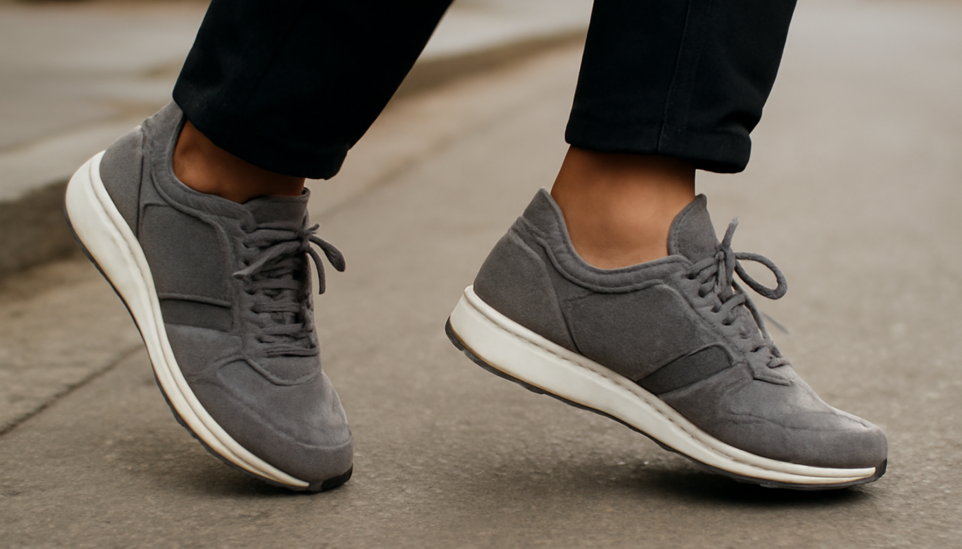 baskets en mouvement sur trottoir