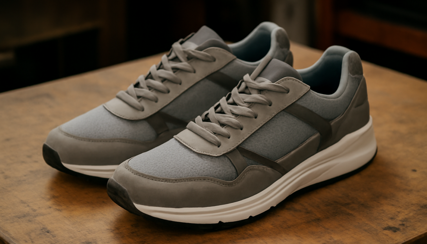paire de chaussures de sport sur etabli