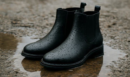 bottines posées devant petites flaques d'eau