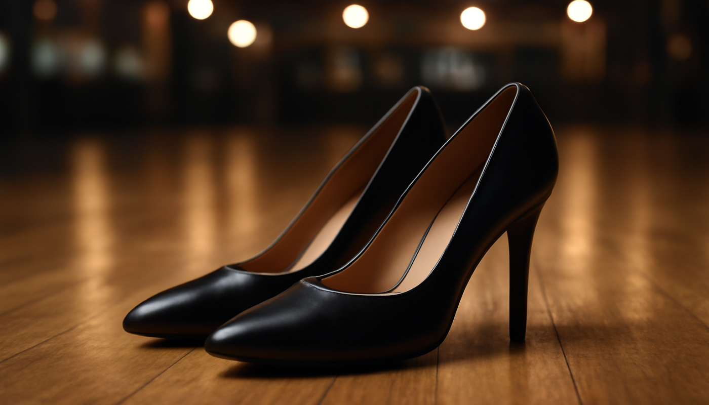 talons en cuir sur piste de danse