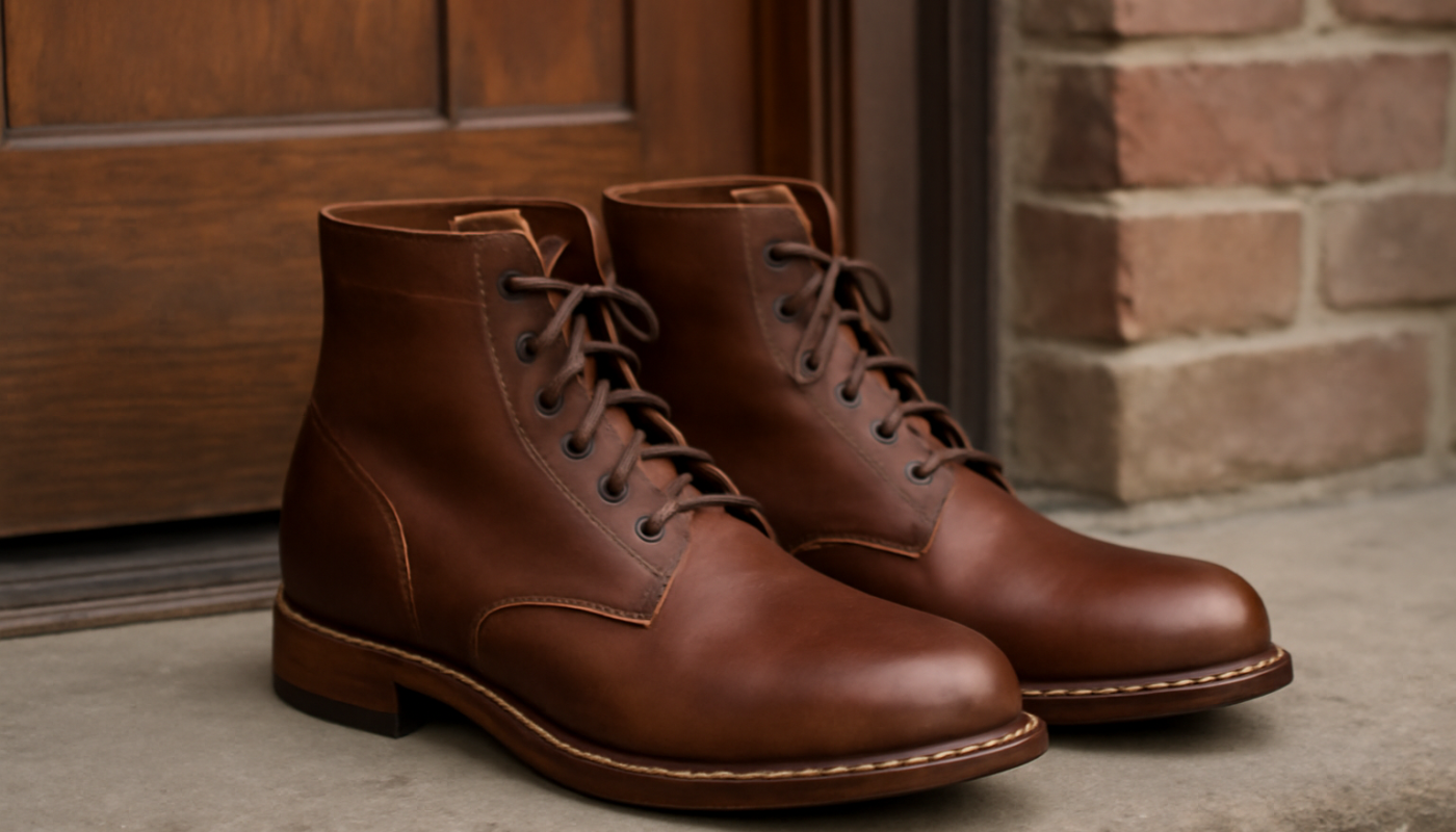 bottines posées près d'une porte