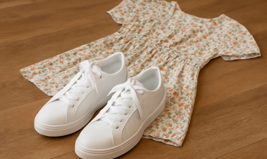 Quelles baskets basses associer avec une robe courte ?